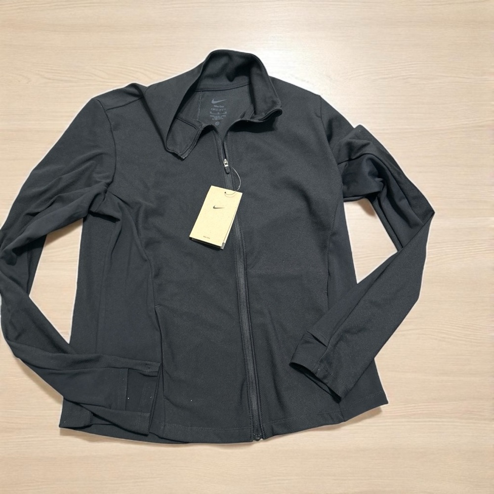 Nike One Dri-FIT Womens Black Full Zip Training Jacket HJ5398-010 Size M NWT